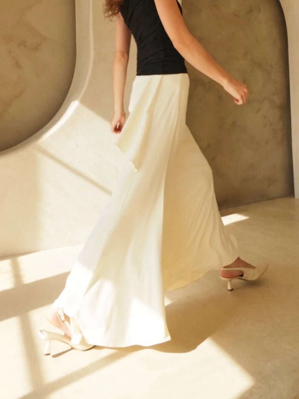 NWT. ODNE Ora Skirt Eggshell White Midi Skirt